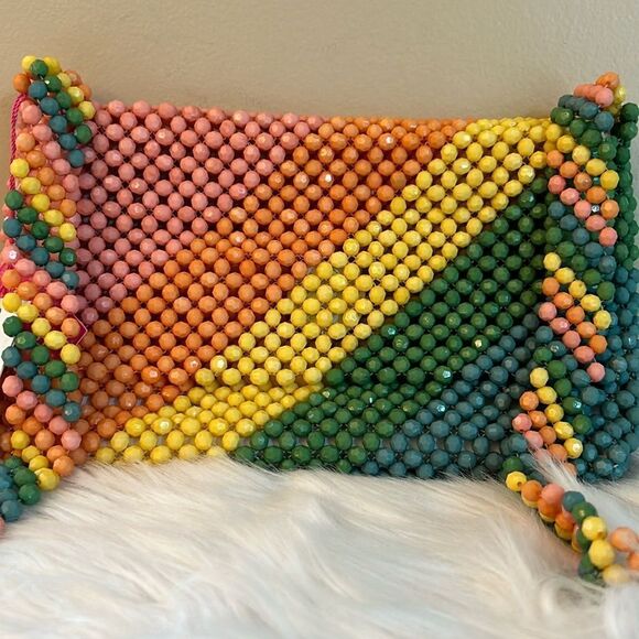 NWT Isaac Mizrahi Colorful Beaded Crossbody Bag - Picture 1 of 9